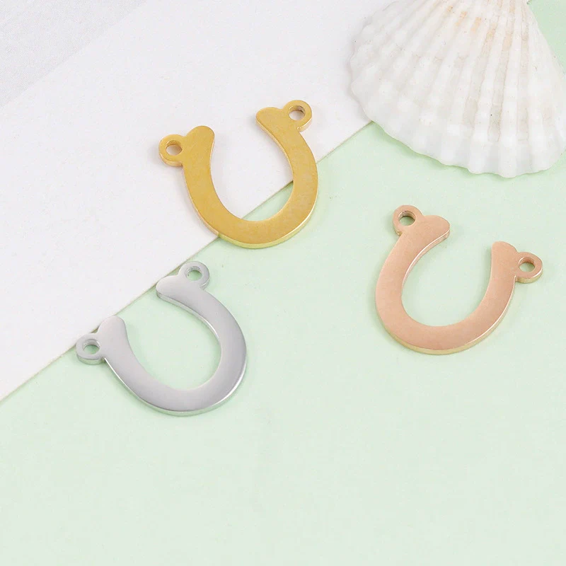 Jewelry Accessories Stainless Steel Antler Horseshoe Double Hole Connector Pendant Fine Polishing - Image 7
