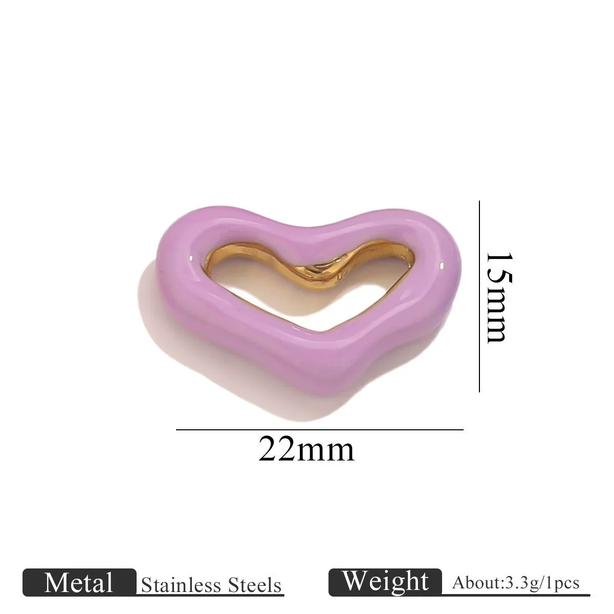 Jewelry Accessories Stainless Steel Big Heart Pendant With Oil Dripping And Vacuum Colorpreserving Process - Image 10
