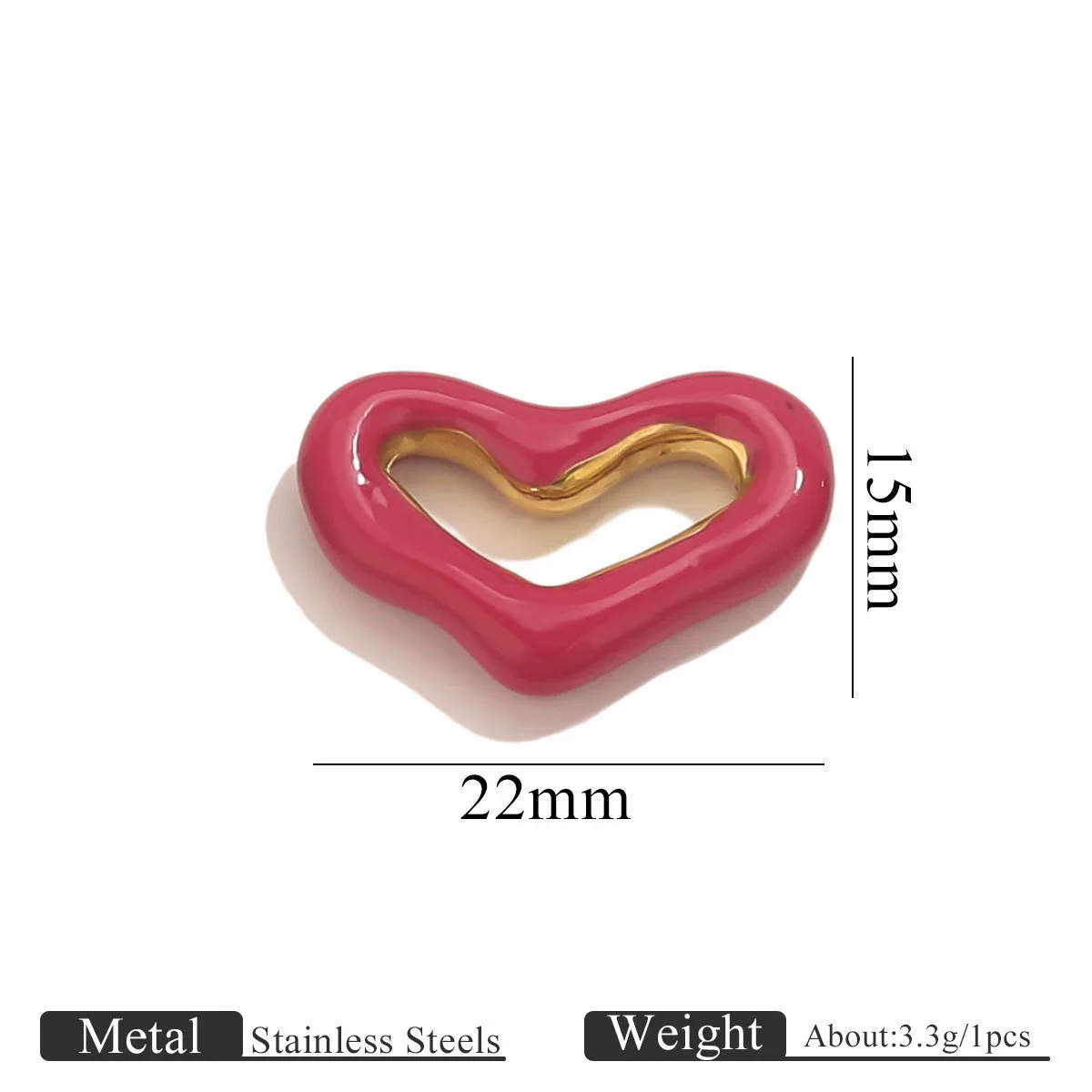 Jewelry Accessories Stainless Steel Big Heart Pendant With Oil Dripping And Vacuum Colorpreserving Process - Image 11