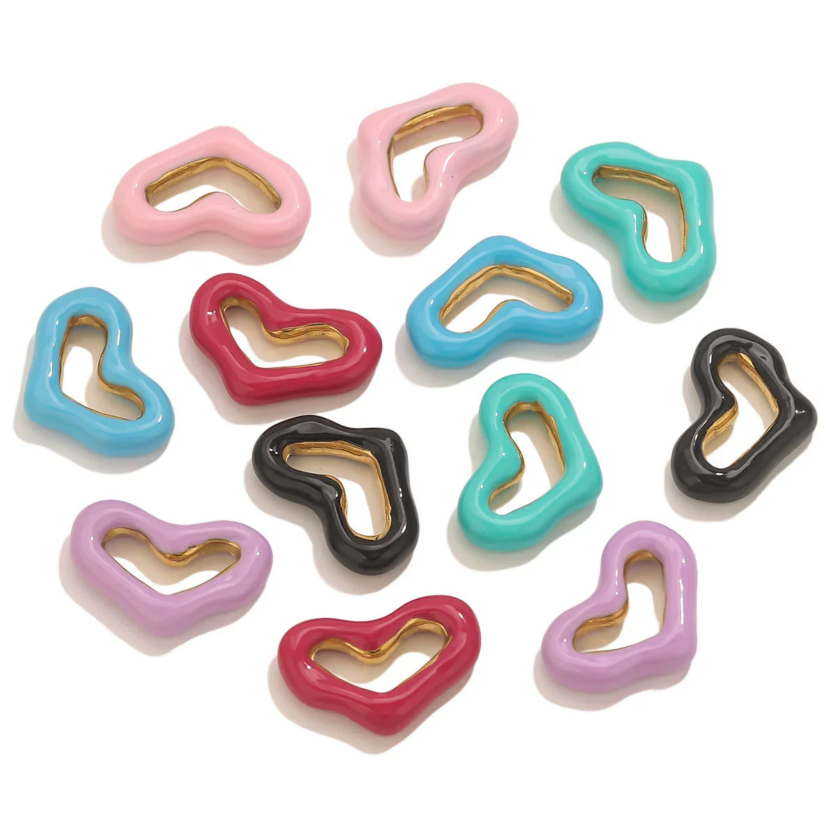 Jewelry Accessories Stainless Steel Big Heart Pendant With Oil Dripping And Vacuum Colorpreserving Process - Image 5