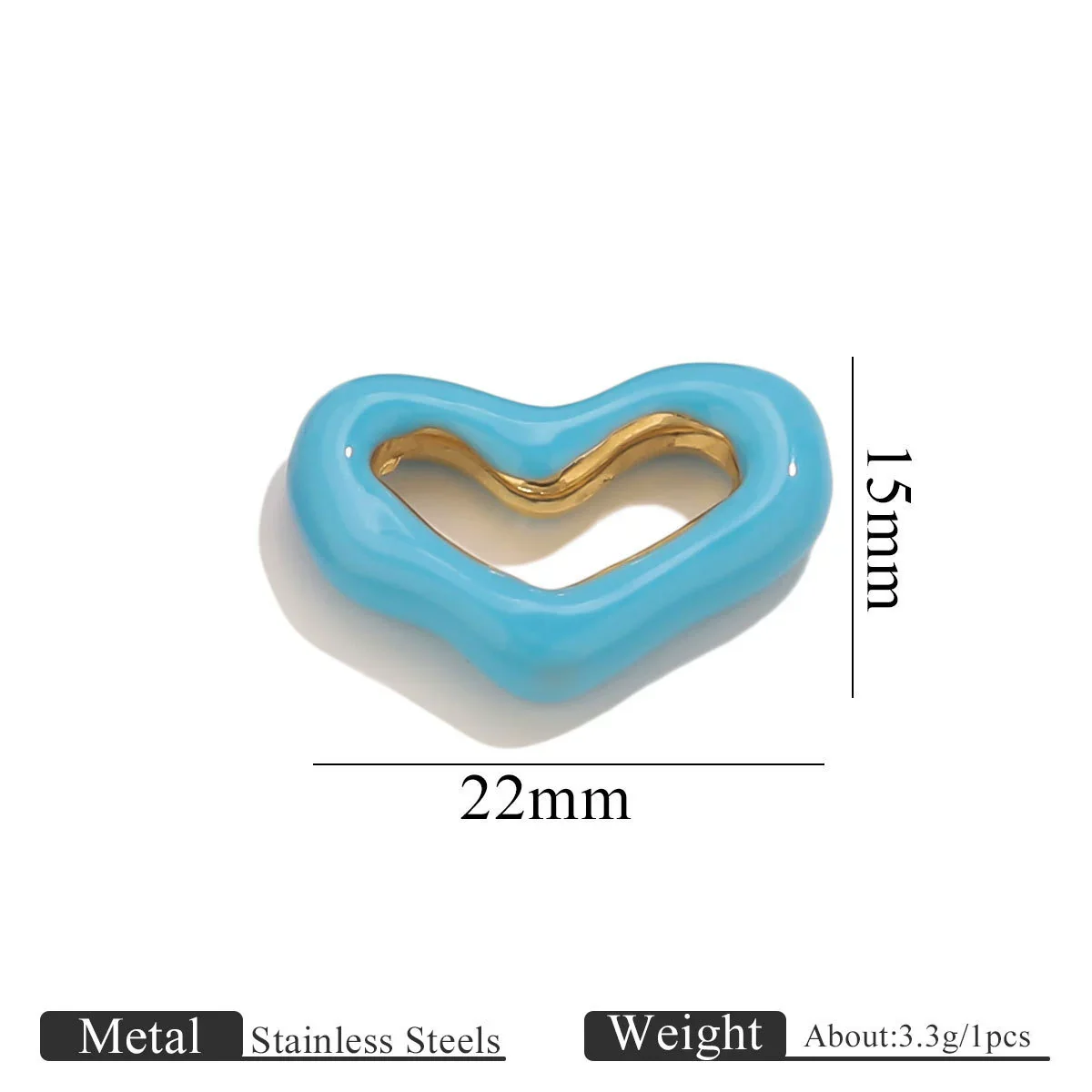Jewelry Accessories Stainless Steel Big Heart Pendant With Oil Dripping And Vacuum Colorpreserving Process - Image 6
