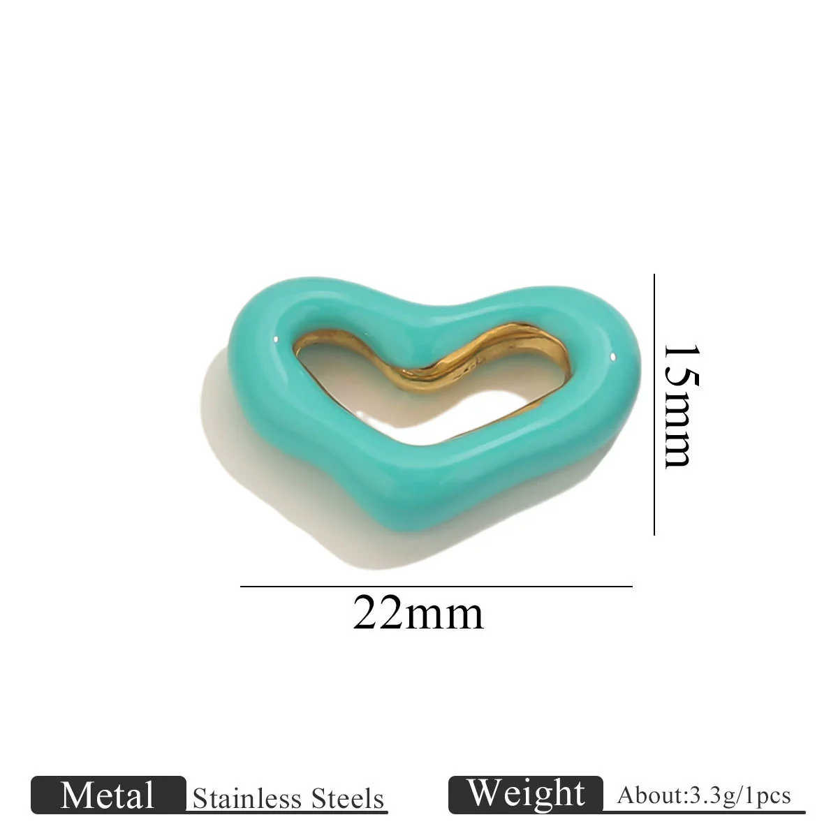 Jewelry Accessories Stainless Steel Big Heart Pendant With Oil Dripping And Vacuum Colorpreserving Process - Image 7