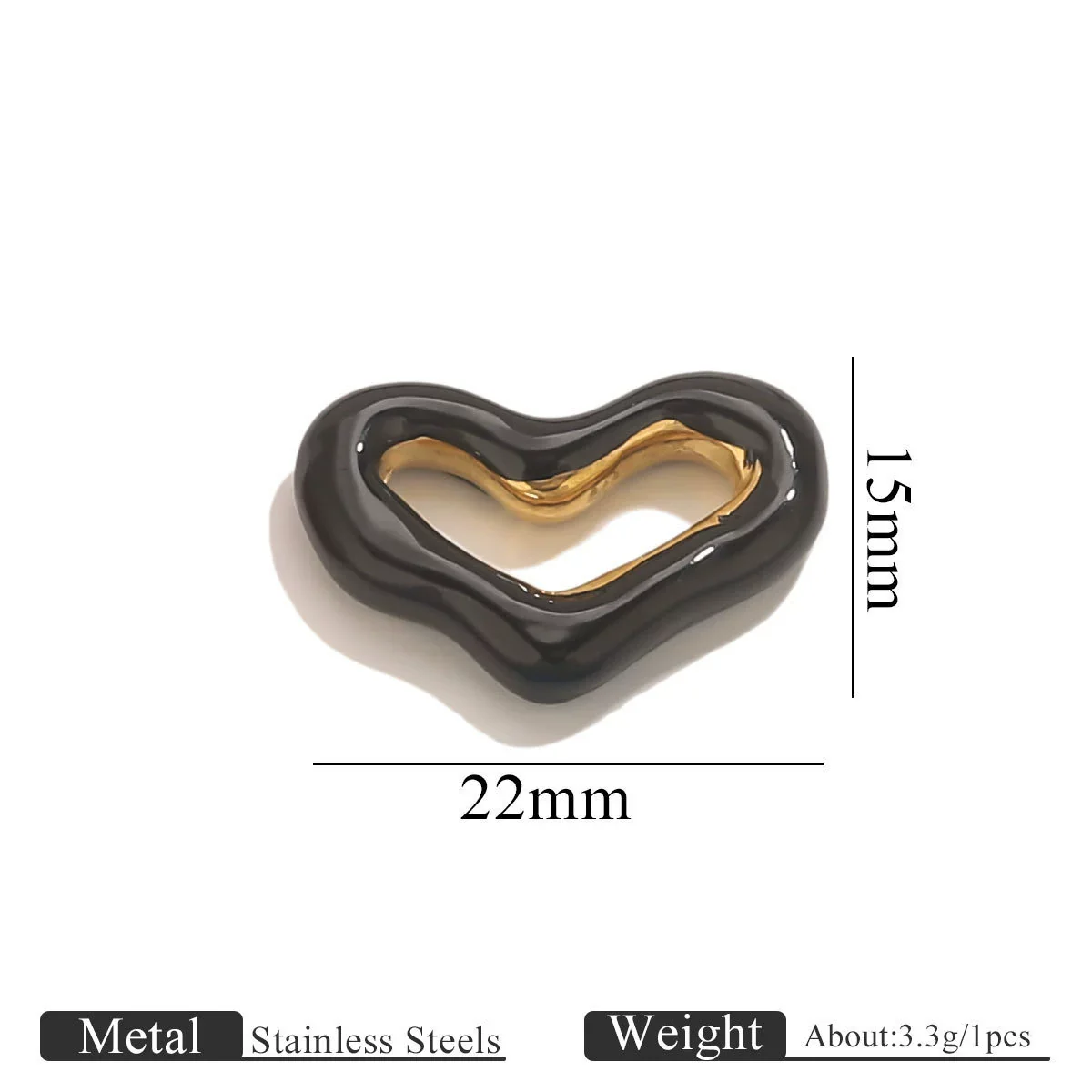 Jewelry Accessories Stainless Steel Big Heart Pendant With Oil Dripping And Vacuum Colorpreserving Process - Image 8