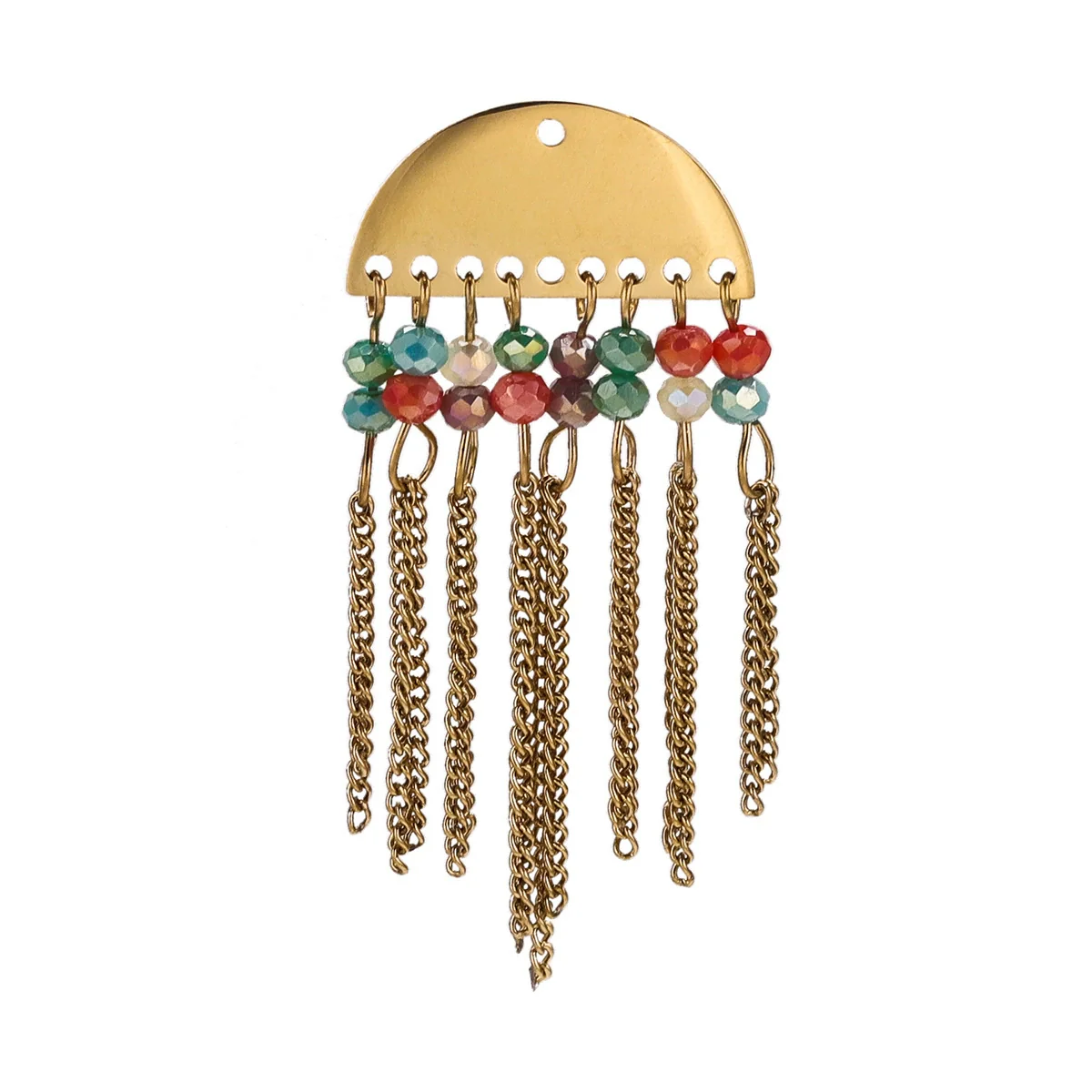 Jewelry Accessories Stainless Steel Bohemian Crystal Metal Tassel Electroplated Diy Earrings - Image 8
