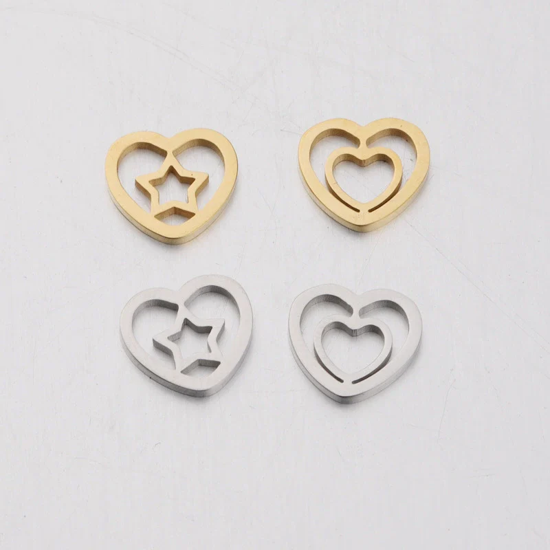 Jewelry Accessories Stainless Steel Braided Cut Out Heart Star Peach Heart Fivepointed Star Fine Polishing