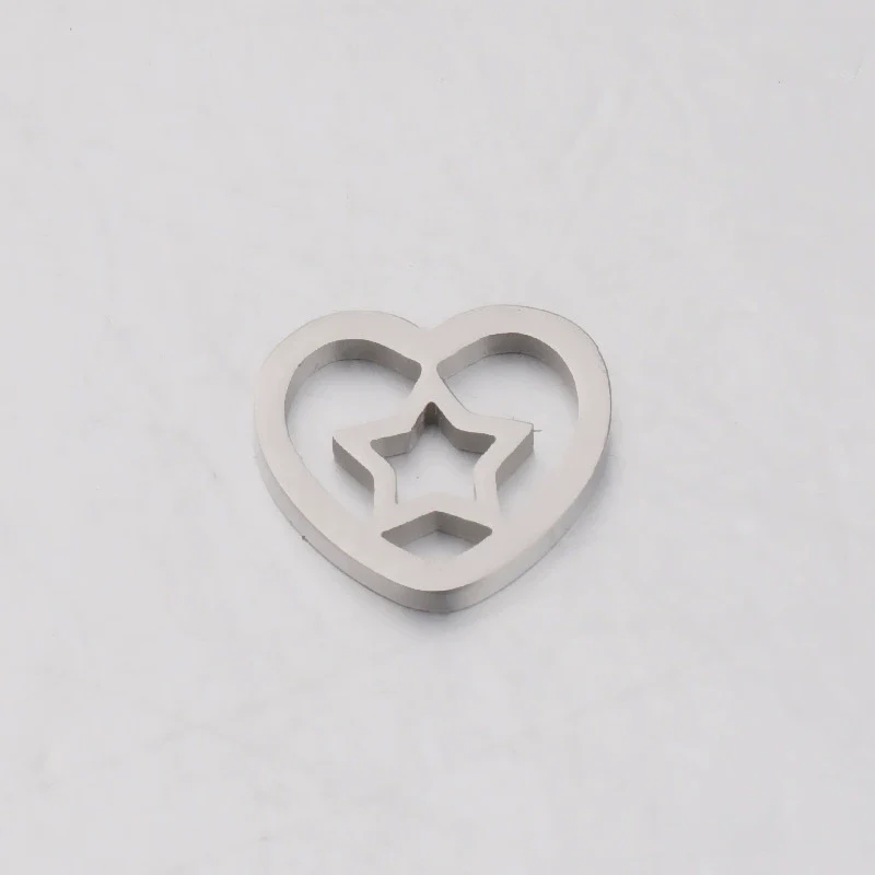 Jewelry Accessories Stainless Steel Braided Cut Out Heart Star Peach Heart Fivepointed Star Fine Polishing - Image 6