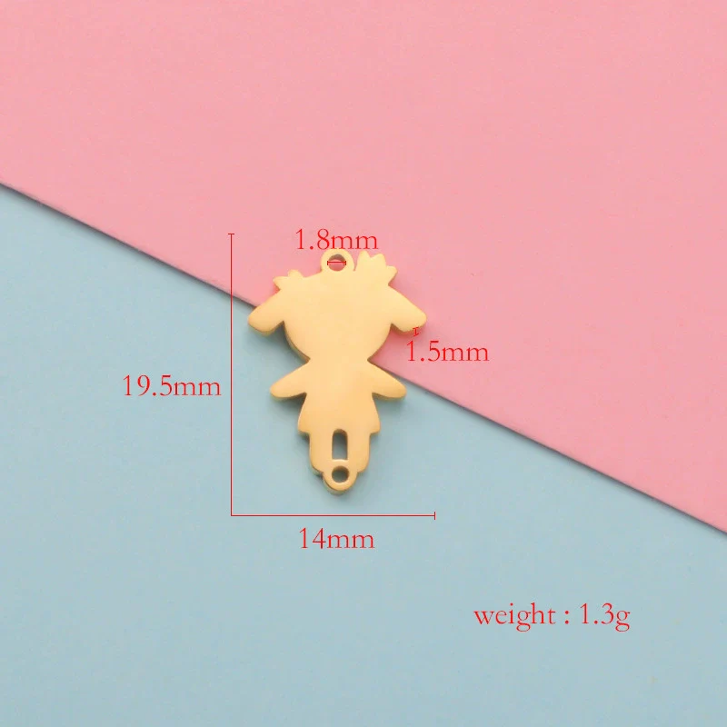 Jewelry Accessories Stainless Steel Creative Bracelet Pendant With Girl Wearing Crown Cartoon Character Pattern And Electroplating Process - Image 3