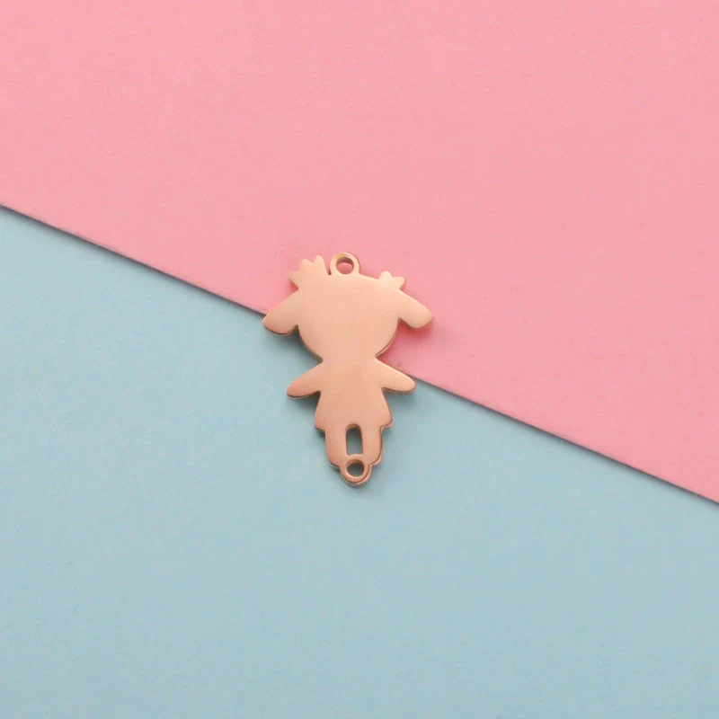 Jewelry Accessories Stainless Steel Creative Bracelet Pendant With Girl Wearing Crown Cartoon Character Pattern And Electroplating Process - Image 5