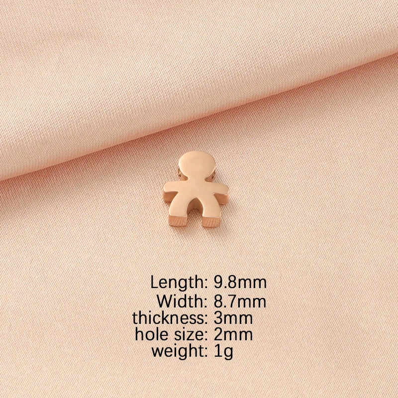 Jewelry Accessories Stainless Steel Creative Small Hole Bead Pendant With Cartoon People Pattern For Boys And Girls Couples Fine Polished - Image 11