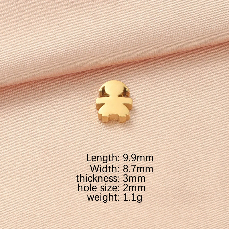 Jewelry Accessories Stainless Steel Creative Small Hole Bead Pendant With Cartoon People Pattern For Boys And Girls Couples Fine Polished - Image 6