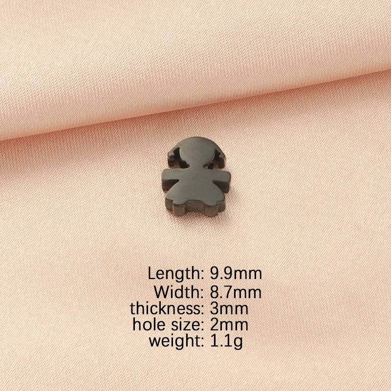 Jewelry Accessories Stainless Steel Creative Small Hole Bead Pendant With Cartoon People Pattern For Boys And Girls Couples Fine Polished - Image 8