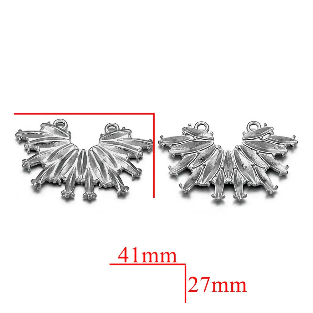 Jewelry Accessories Stainless Steel Crown Pattern Handmade Electroplated Double Hole Launch Tassel Pendant For Earrings And Necklace - Image 6