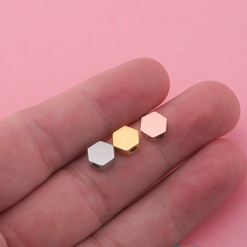 Jewelry Accessories Stainless Steel Diamond Bead Polygon Pendant Electroplated - Image 3