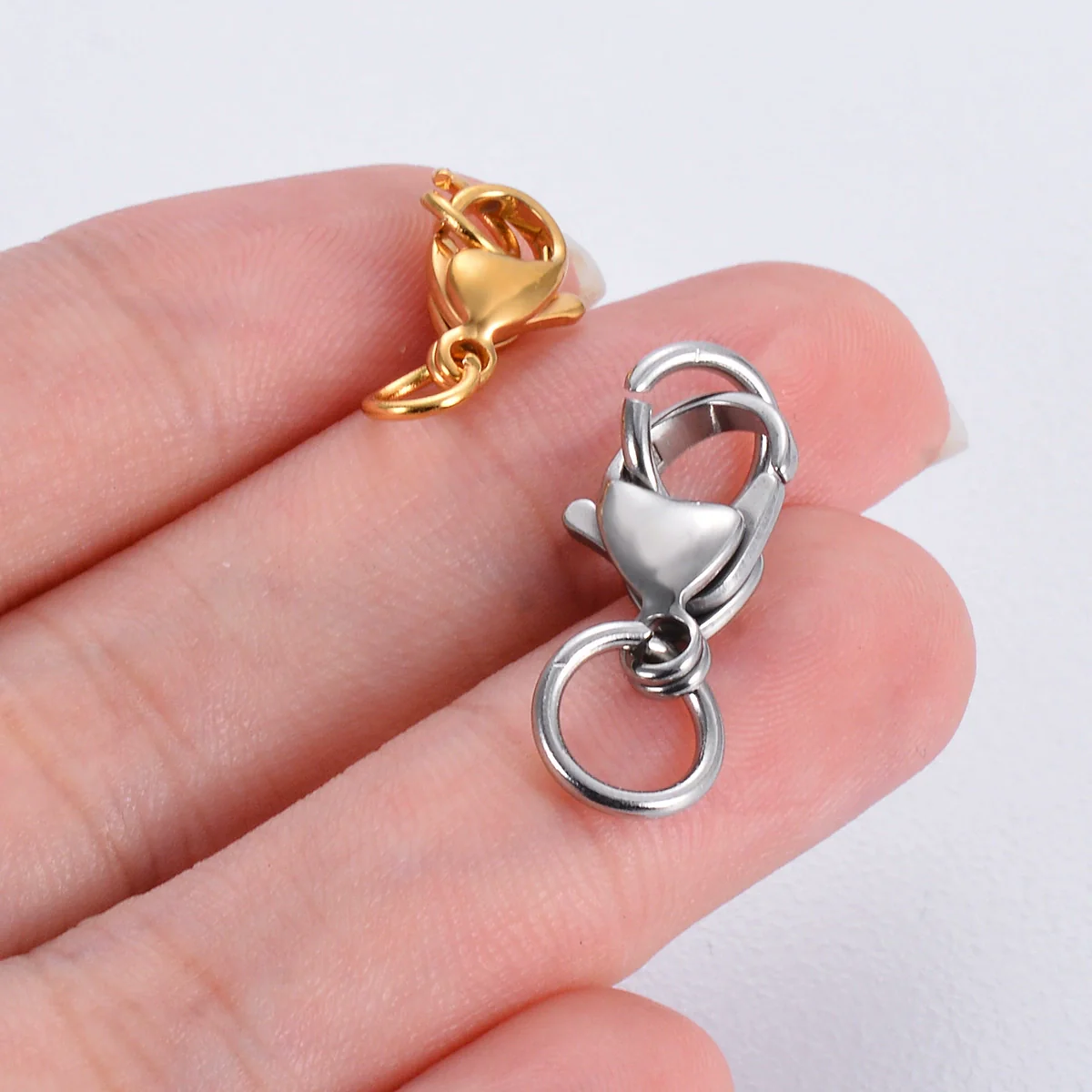 Jewelry Accessories Stainless Steel Double Ring Lobster Clasp Electroplating Finishing Combination Connection Buckle For Necklace And Bracelet - Image 2
