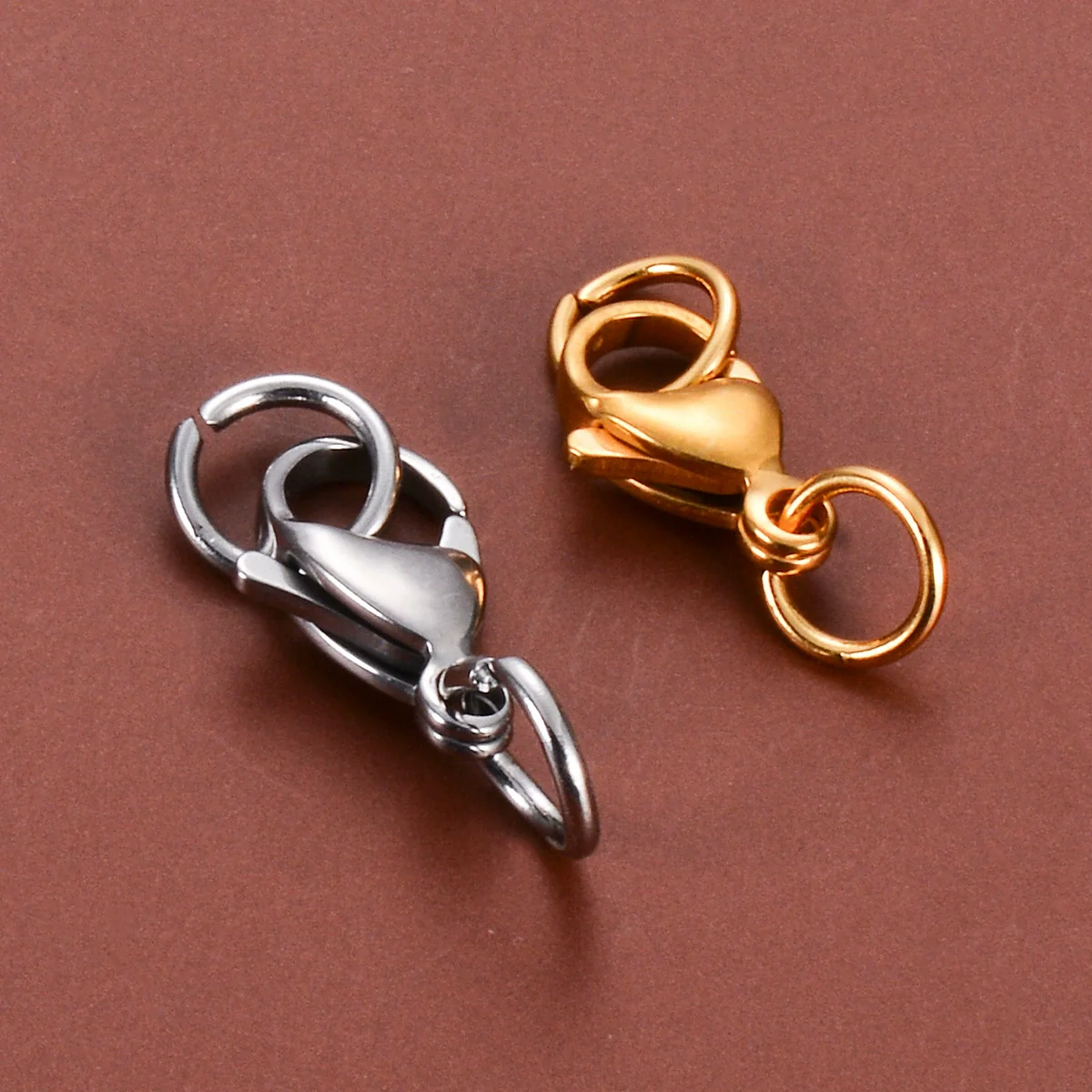 Jewelry Accessories Stainless Steel Double Ring Lobster Clasp Electroplating Finishing Combination Connection Buckle For Necklace And Bracelet - Image 3