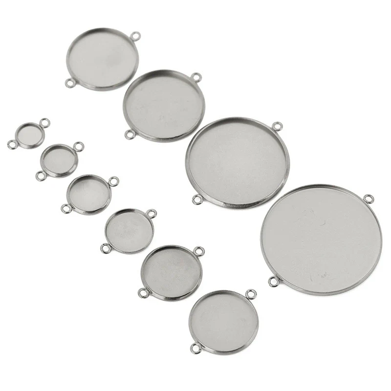 Jewelry Accessories Stainless Steel Double Ring Pendant Holder Electroplating Geometric Style - Image 3