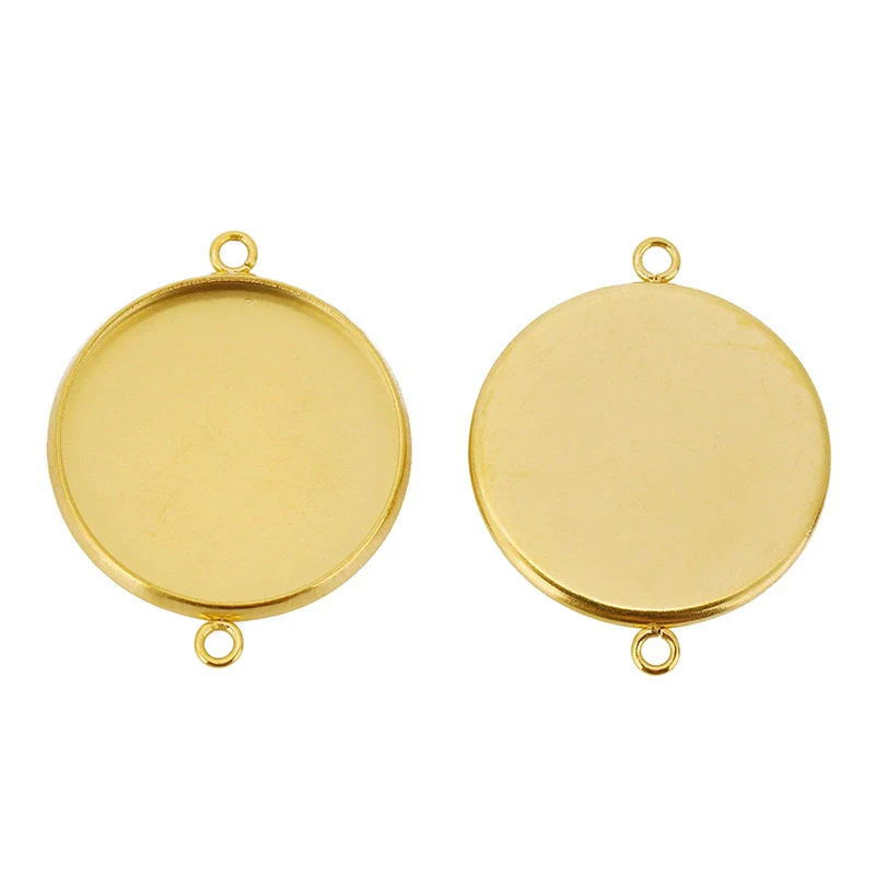 Jewelry Accessories Stainless Steel Double Ring Pendant Holder Electroplating Geometric Style - Image 4