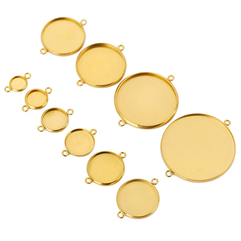 Jewelry Accessories Stainless Steel Double Ring Pendant Holder Electroplating Geometric Style - Image 5