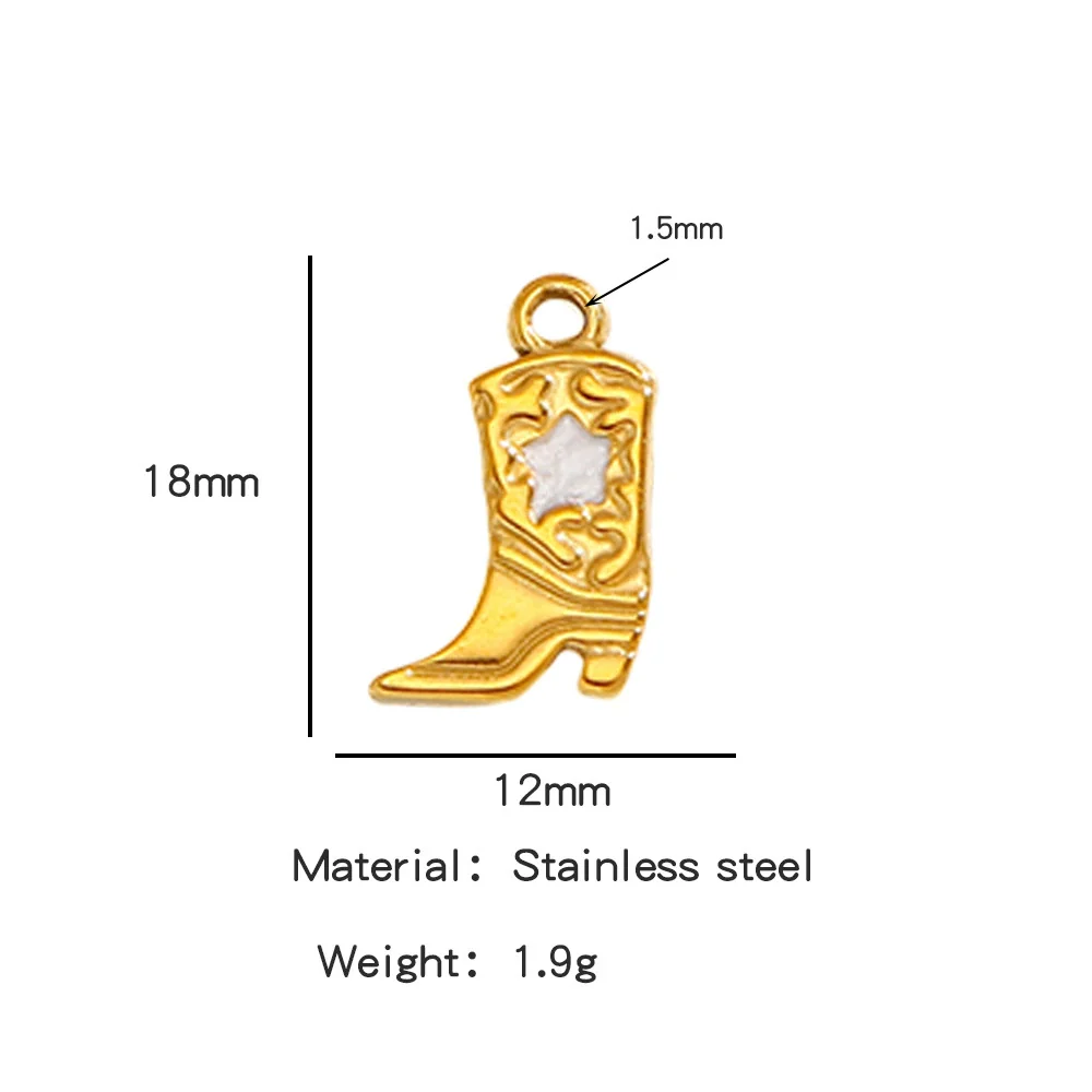 Jewelry Accessories Stainless Steel Dripping Oil Western Cowboy Boots Pendants For Men And Women - Image 11