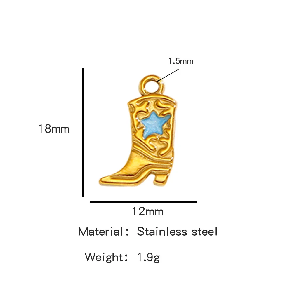 Jewelry Accessories Stainless Steel Dripping Oil Western Cowboy Boots Pendants For Men And Women - Image 12