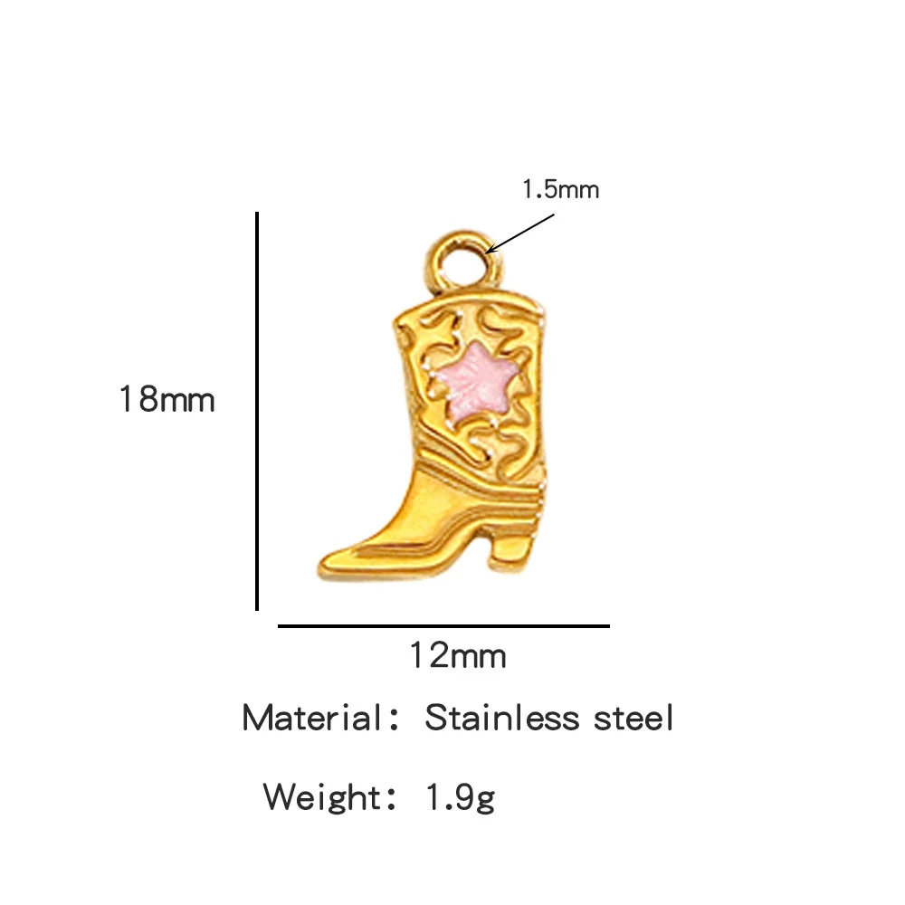 Jewelry Accessories Stainless Steel Dripping Oil Western Cowboy Boots Pendants For Men And Women - Image 13