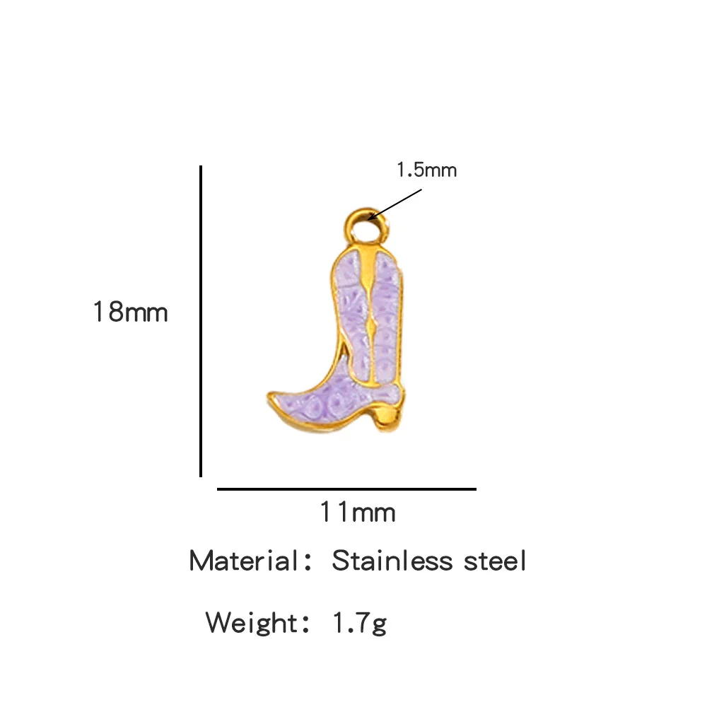 Jewelry Accessories Stainless Steel Dripping Oil Western Cowboy Boots Pendants For Men And Women - Image 17