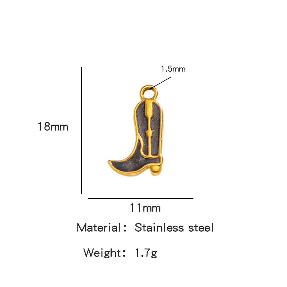 Jewelry Accessories Stainless Steel Dripping Oil Western Cowboy Boots Pendants For Men And Women - Image 18