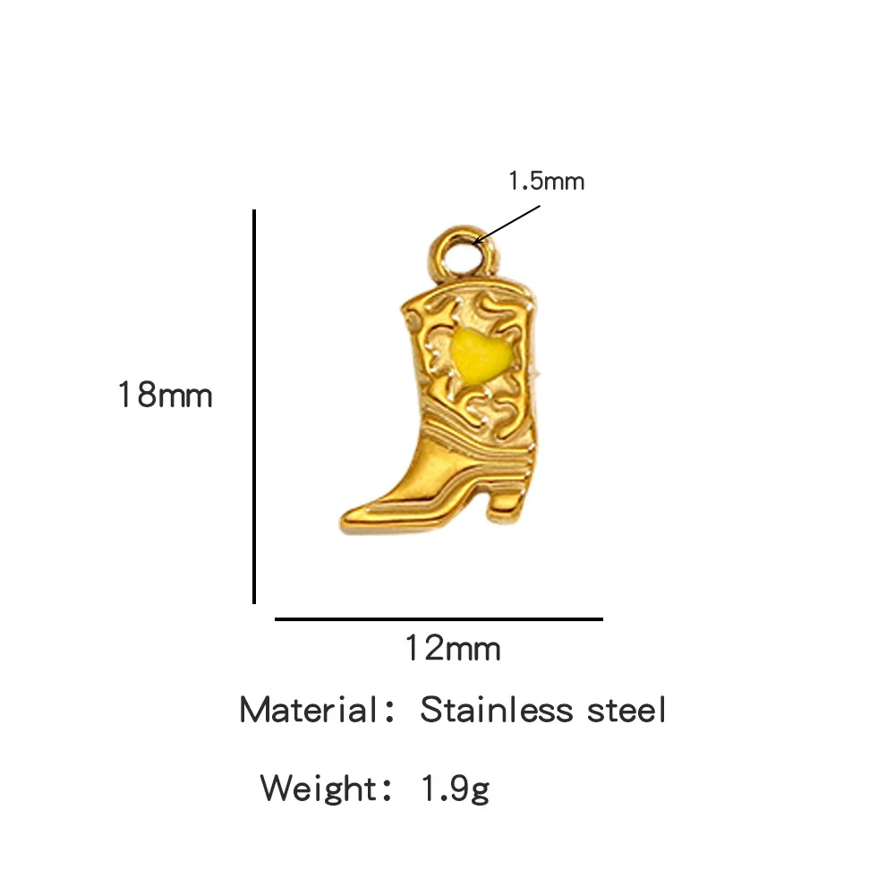 Jewelry Accessories Stainless Steel Dripping Oil Western Cowboy Boots Pendants For Men And Women - Image 22