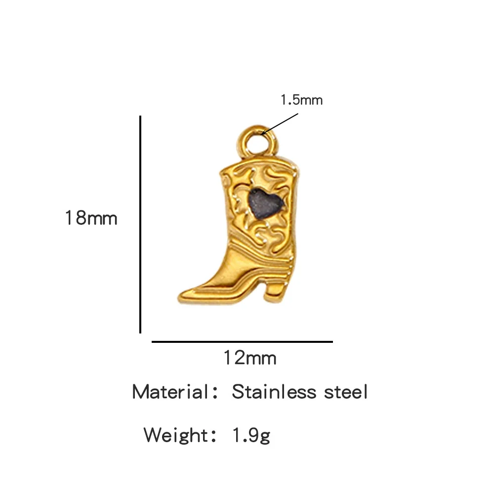 Jewelry Accessories Stainless Steel Dripping Oil Western Cowboy Boots Pendants For Men And Women - Image 26