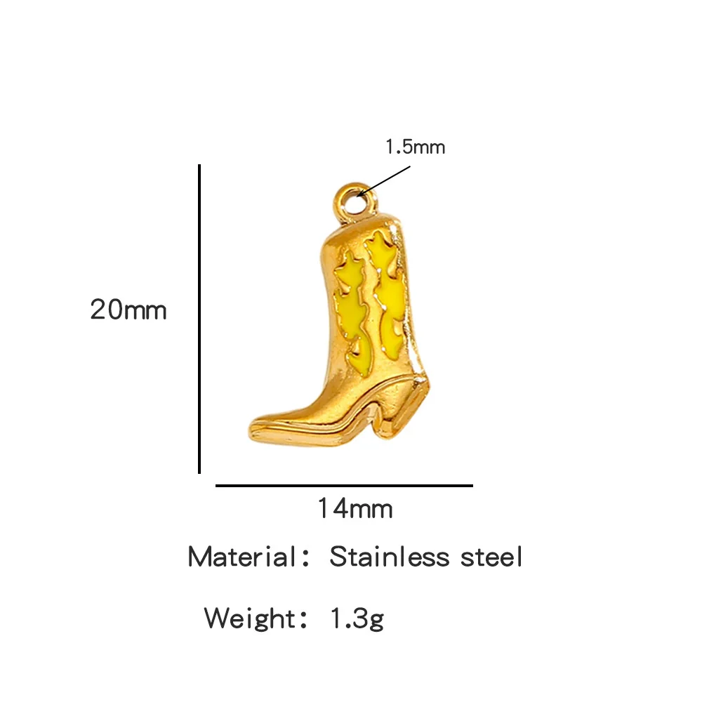 Jewelry Accessories Stainless Steel Dripping Oil Western Cowboy Boots Pendants For Men And Women - Image 27