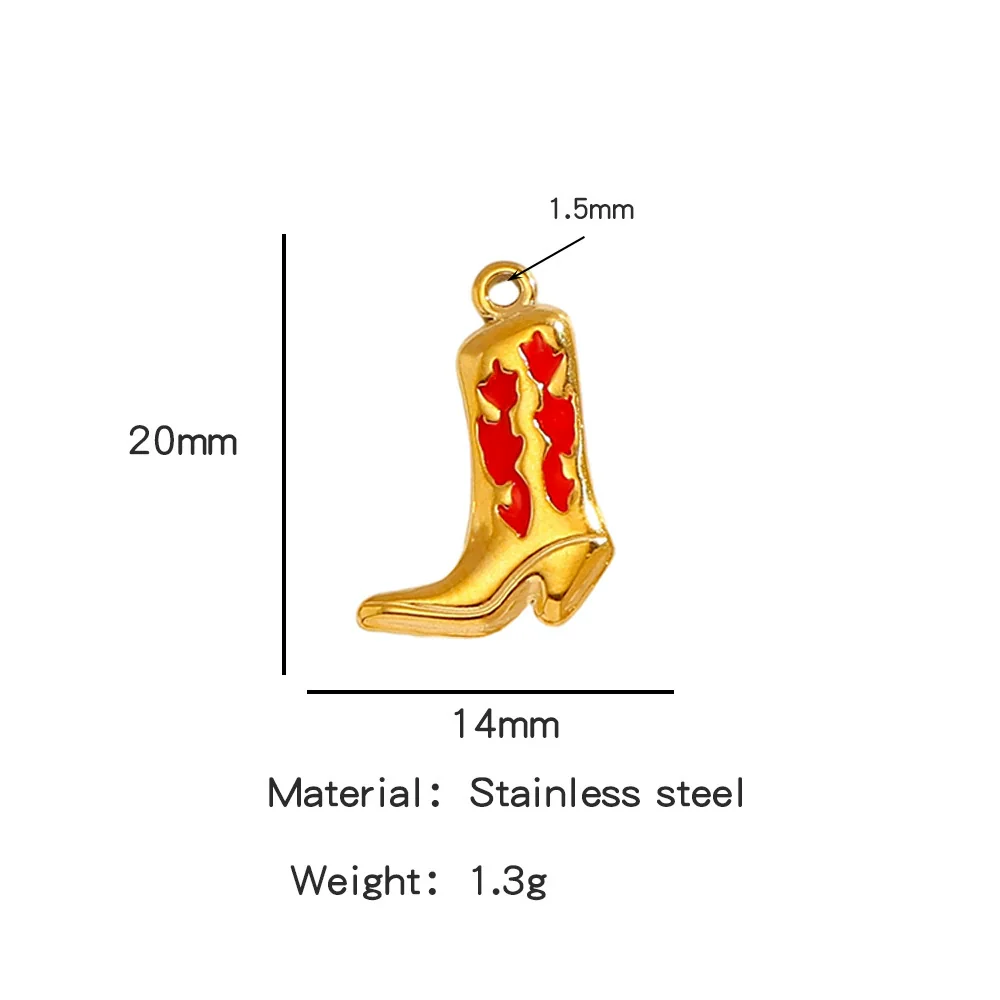 Jewelry Accessories Stainless Steel Dripping Oil Western Cowboy Boots Pendants For Men And Women - Image 31