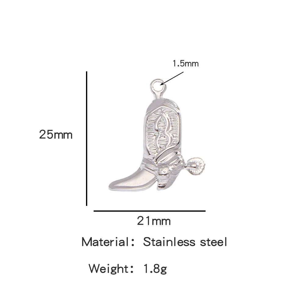 Jewelry Accessories Stainless Steel Dripping Oil Western Cowboy Boots Pendants For Men And Women - Image 47