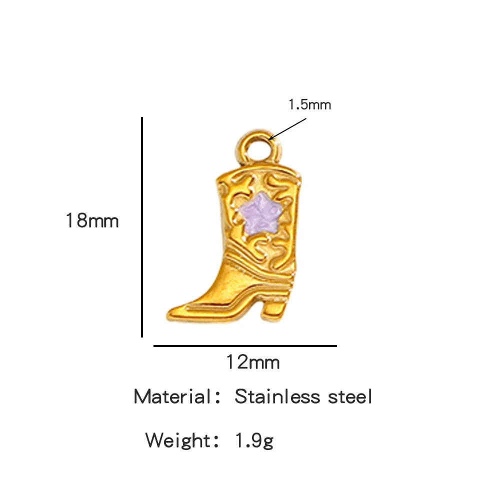 Jewelry Accessories Stainless Steel Dripping Oil Western Cowboy Boots Pendants For Men And Women - Image 9