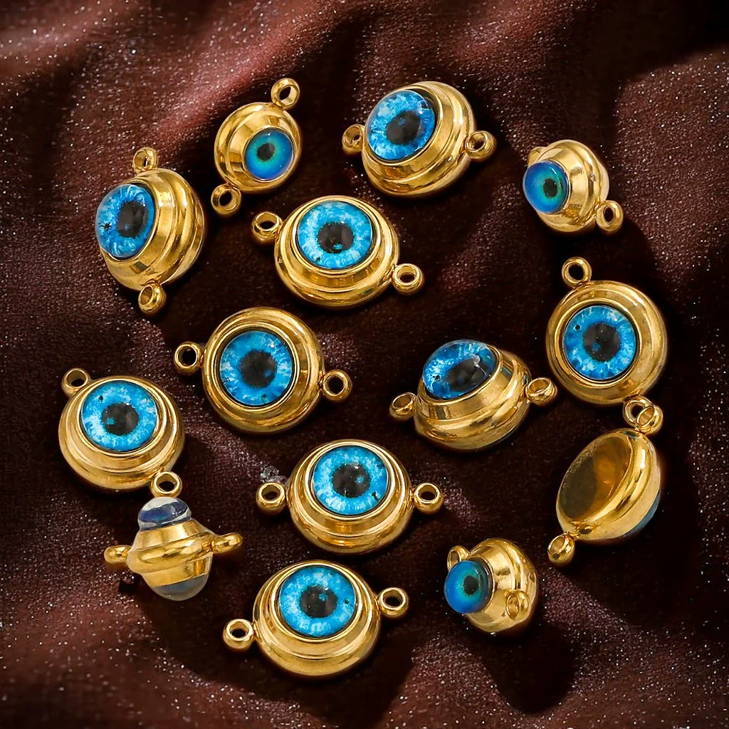 Jewelry Accessories Stainless Steel Electroplated Acrylic Eye Pendant With Round Heart Fivepointed Star Shapes - Image 3