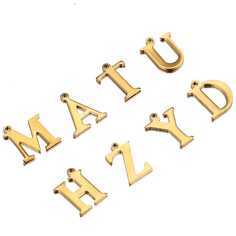 Jewelry Accessories Stainless Steel English Letter Pendant Bracelet Necklace 18K Electroplated - Image 2