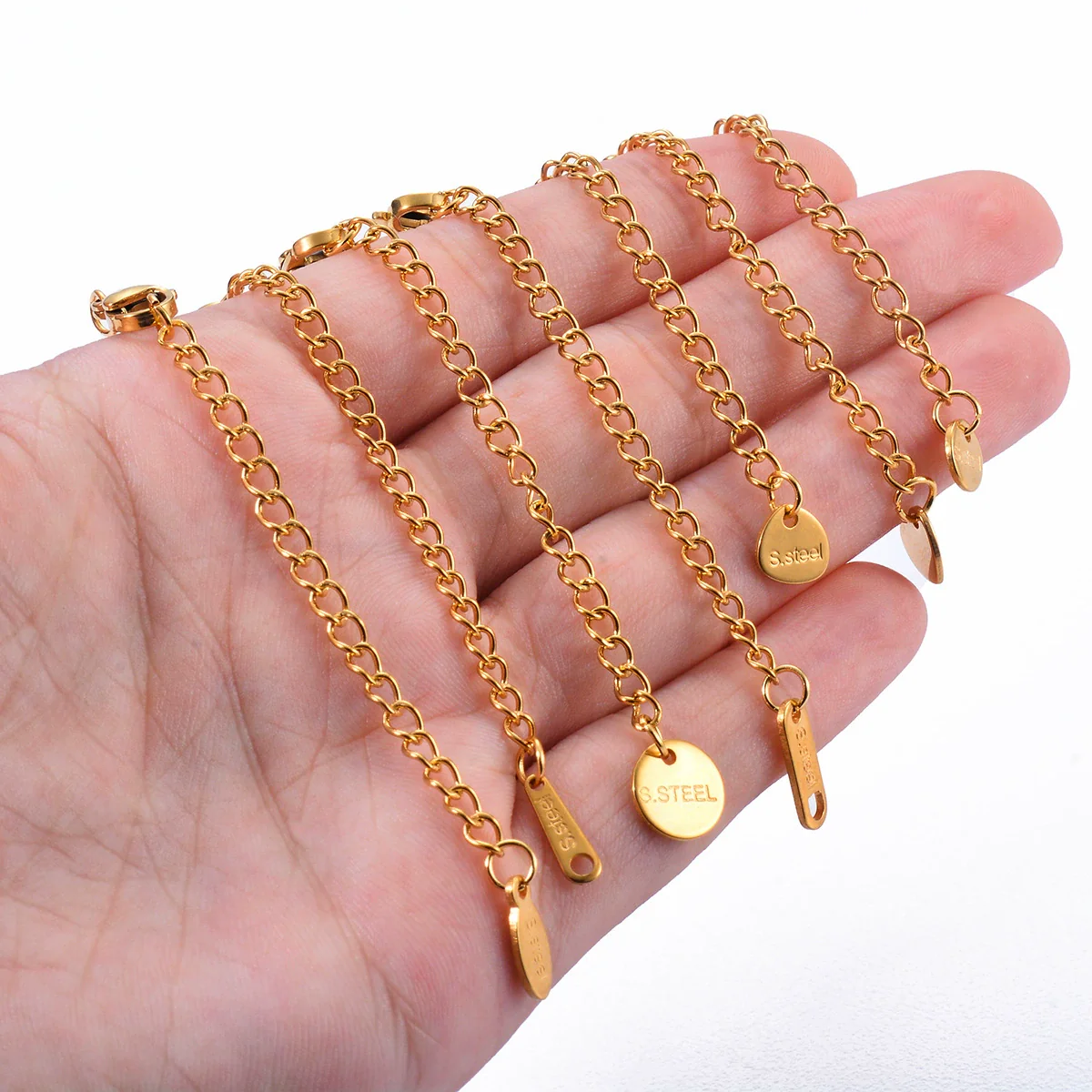 Jewelry Accessories Stainless Steel Extended Chain Lettering Tag Electroplating Diy Homemade Necklace Bracelet - Image 4