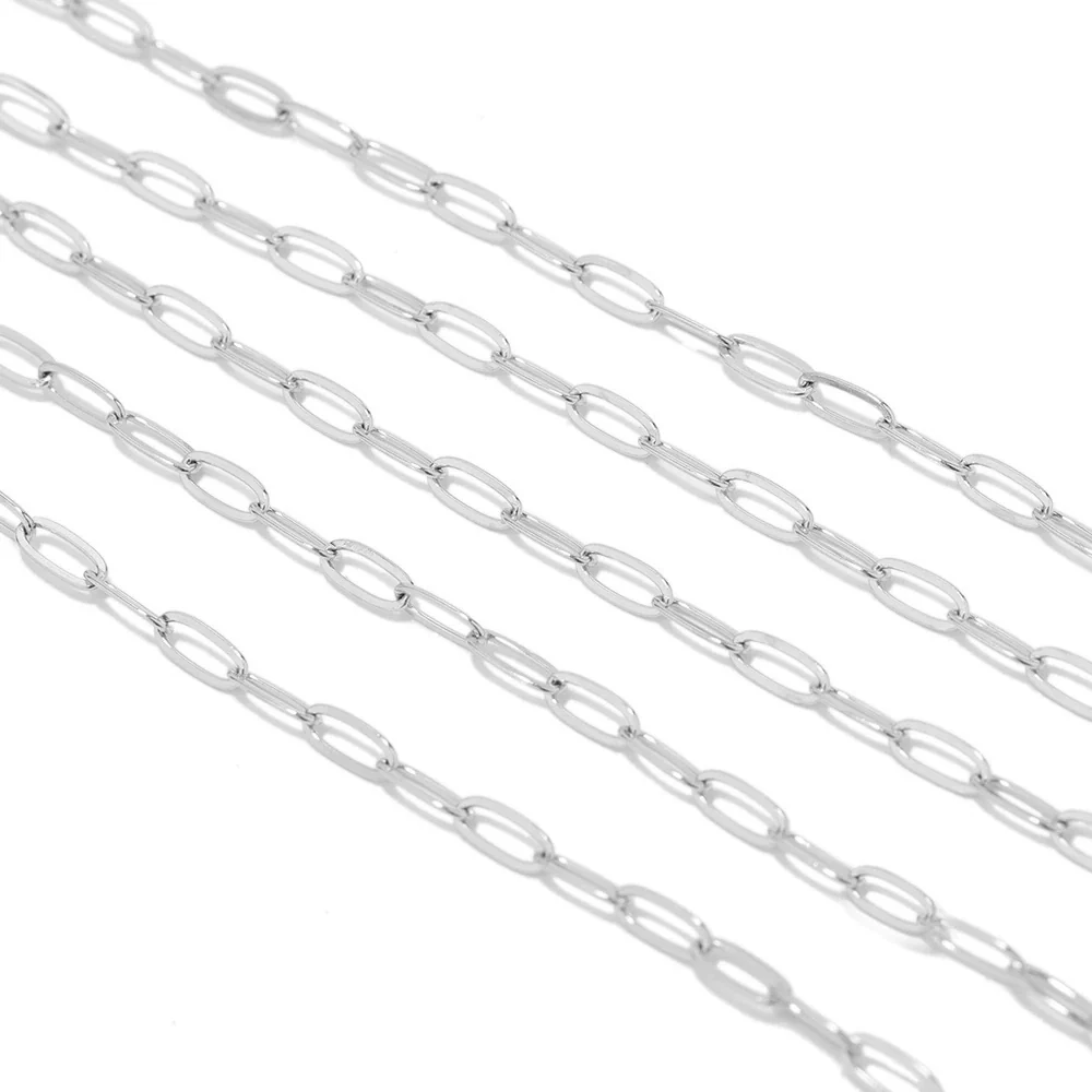 Jewelry Accessories Stainless Steel Flattened Oshaped Cross Electroplated Hiphop Geometric Ellipse Chain Pendant Necklace - Image 4