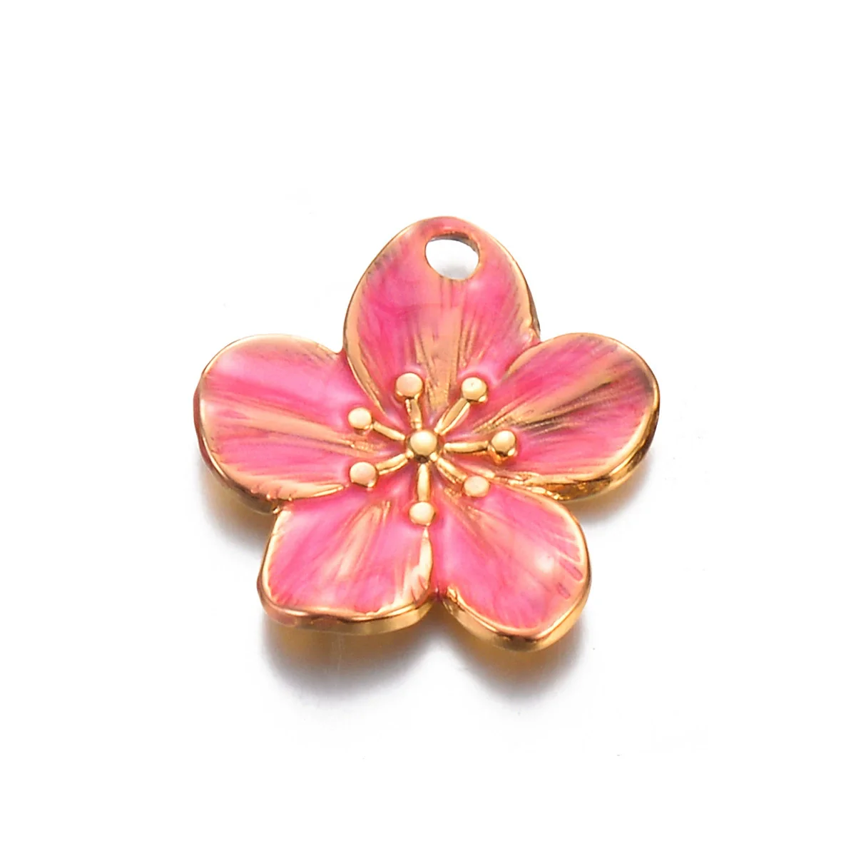 Jewelry Accessories Stainless Steel Floral Dripping Oil Style Pendant Bracelet And Earrings Material - Image 6