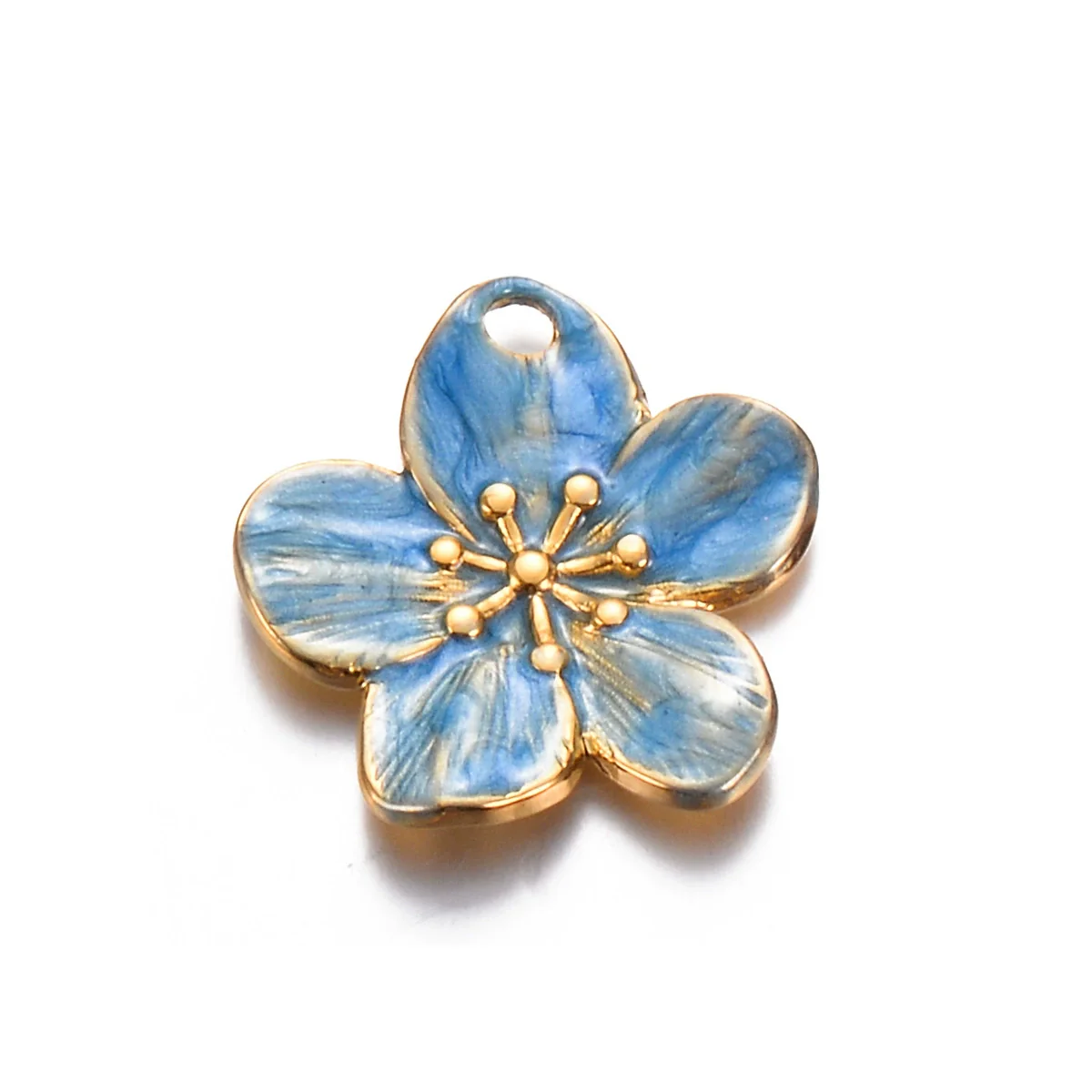 Jewelry Accessories Stainless Steel Floral Dripping Oil Style Pendant Bracelet And Earrings Material - Image 8