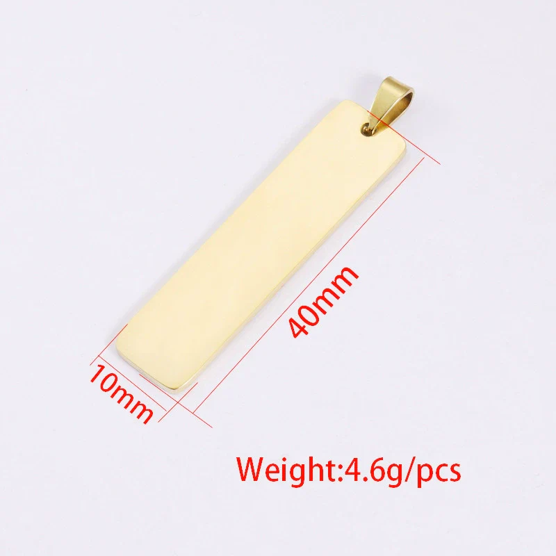 Jewelry Accessories Stainless Steel Geometric Rectangular Buckle Laser Pendant Electroplated - Image 4