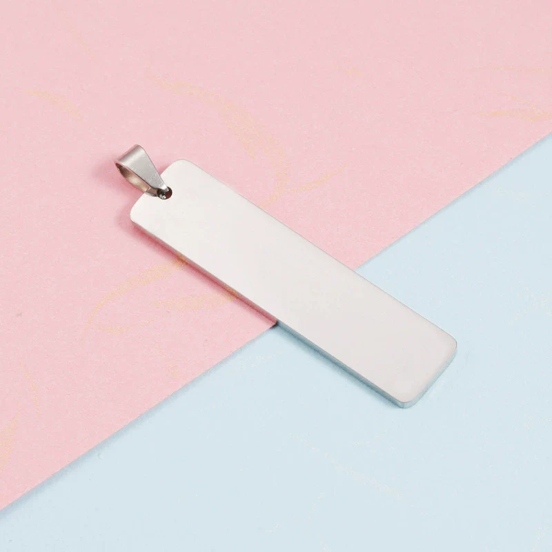 Jewelry Accessories Stainless Steel Geometric Rectangular Buckle Laser Pendant Electroplated - Image 5