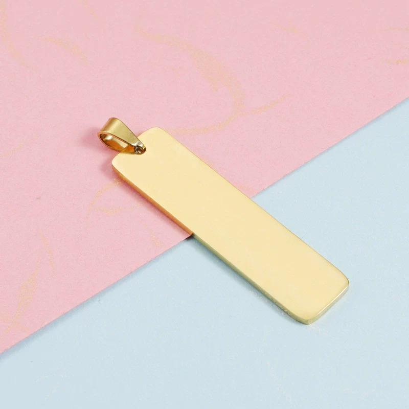 Jewelry Accessories Stainless Steel Geometric Rectangular Buckle Laser Pendant Electroplated - Image 7