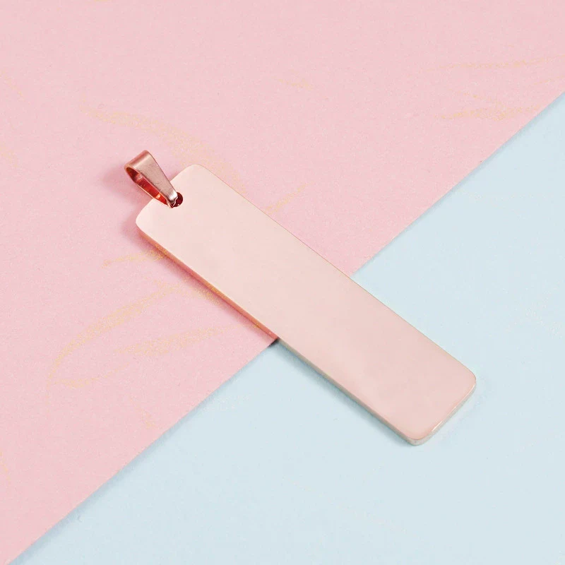 Jewelry Accessories Stainless Steel Geometric Rectangular Buckle Laser Pendant Electroplated - Image 8