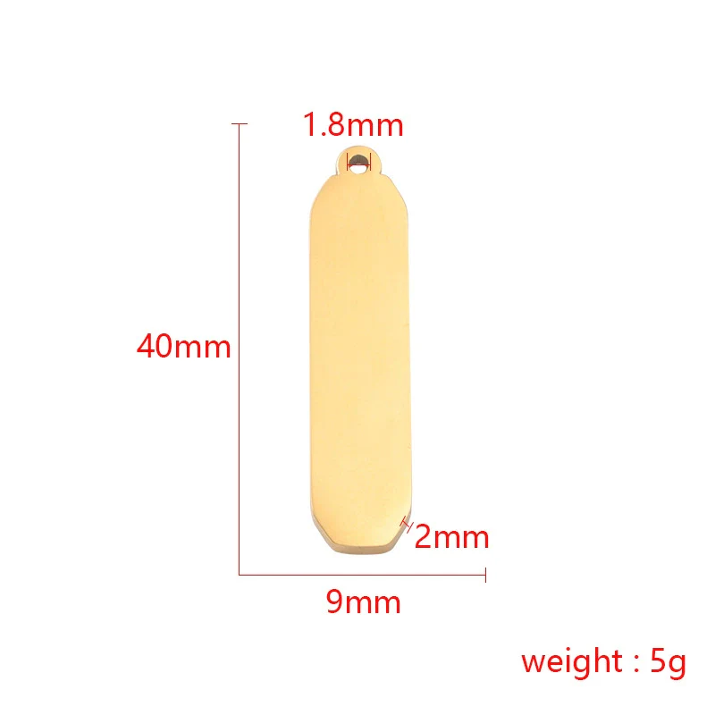 Jewelry Accessories Stainless Steel Geometric Rectangular Long Pendant With Glossy Finish Electroplated - Image 3