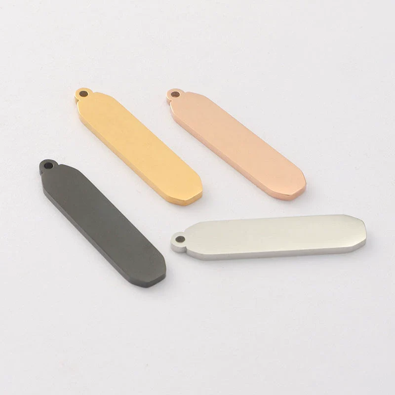 Jewelry Accessories Stainless Steel Geometric Rectangular Long Pendant With Glossy Finish Electroplated - Image 4