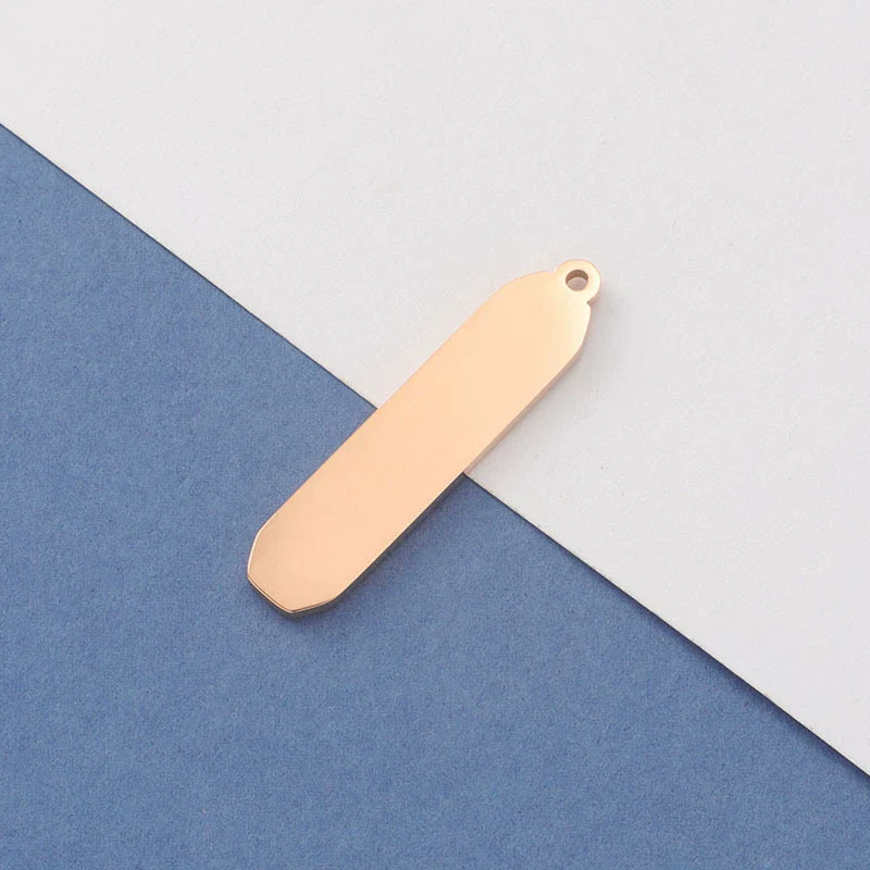 Jewelry Accessories Stainless Steel Geometric Rectangular Long Pendant With Glossy Finish Electroplated - Image 6