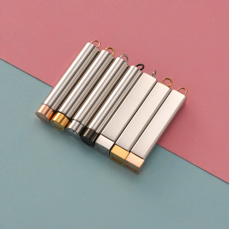 Jewelry Accessories Stainless Steel Glossy Geometric Cylindrical Cuboid Telescopic Stereo Stick Pendant Electroplated - Image 2