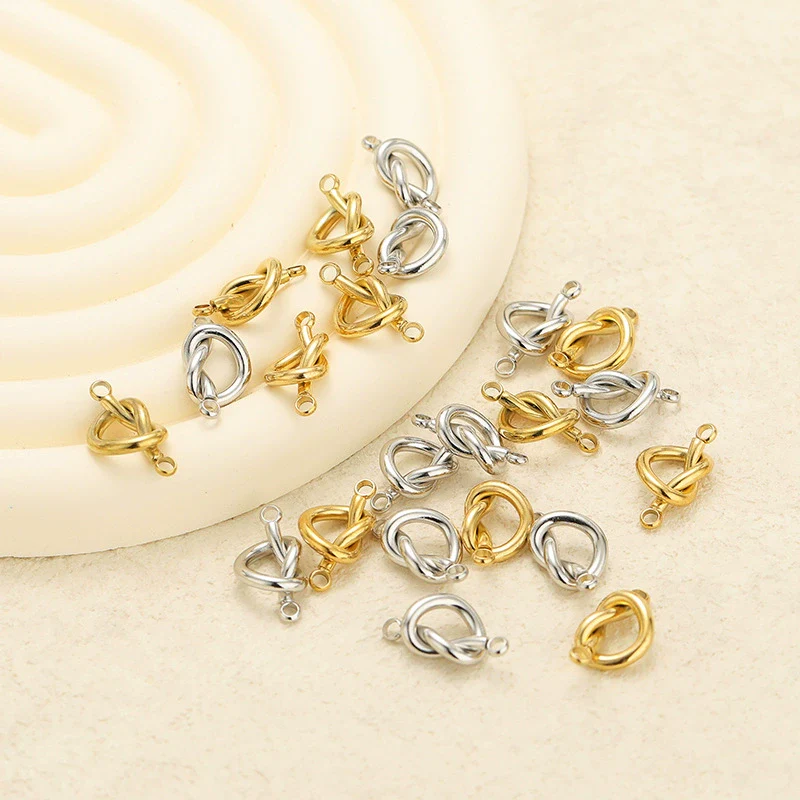 Jewelry Accessories Stainless Steel Gold Plated Heart Connector Pendant For Diy Necklace Earrings