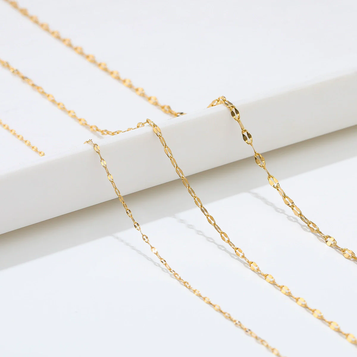Jewelry Accessories Stainless Steel Gold Plated Oval Chain Bracelet Necklace - Image 3