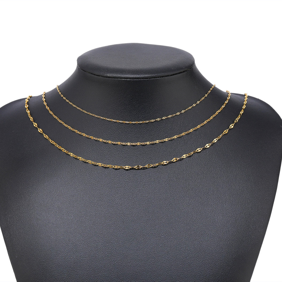 Jewelry Accessories Stainless Steel Gold Plated Oval Chain Bracelet Necklace - Image 4